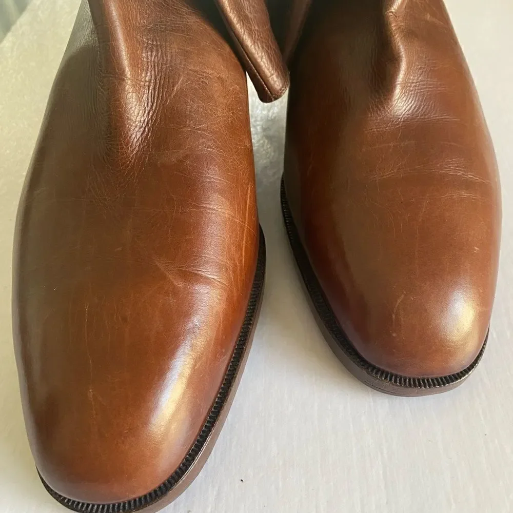 DI FABRIZIO (Rare) Men’s Genuine Leather Custom Handmade Brown Boots Size 8.5